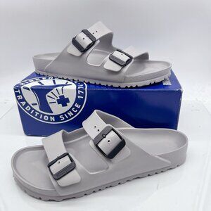 Birkenstock Stealth Buckle Arizona Essentials Sandal Stone Coin/ Black EVA EU 44